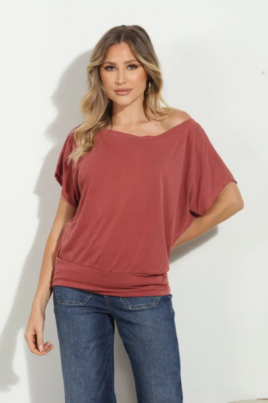 Sangria  Cupro OTS Top sold by Veronica M