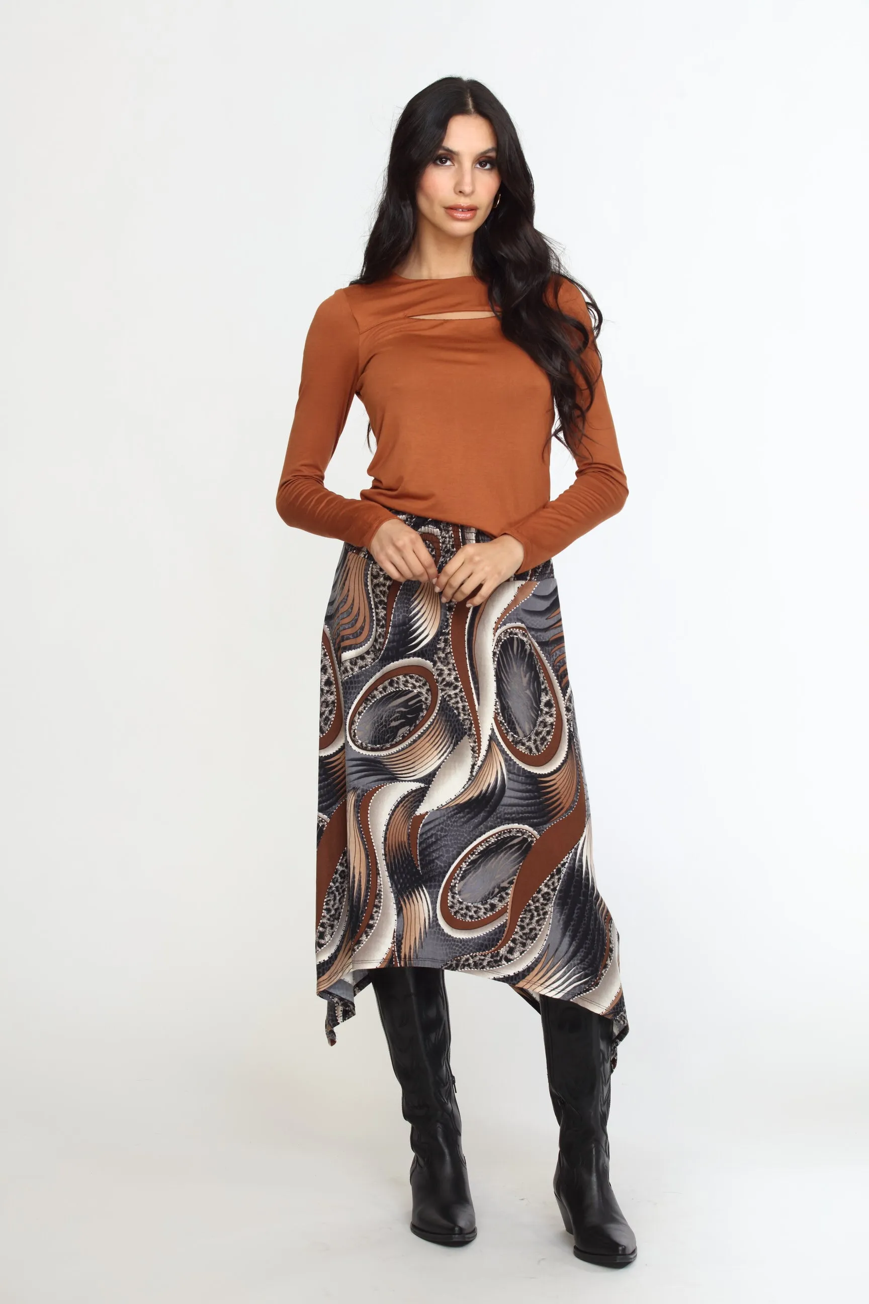 Chestnut Long Sleeve Cut Out Top-FINAL SALE sold by Veronica M product image thumbnail 3