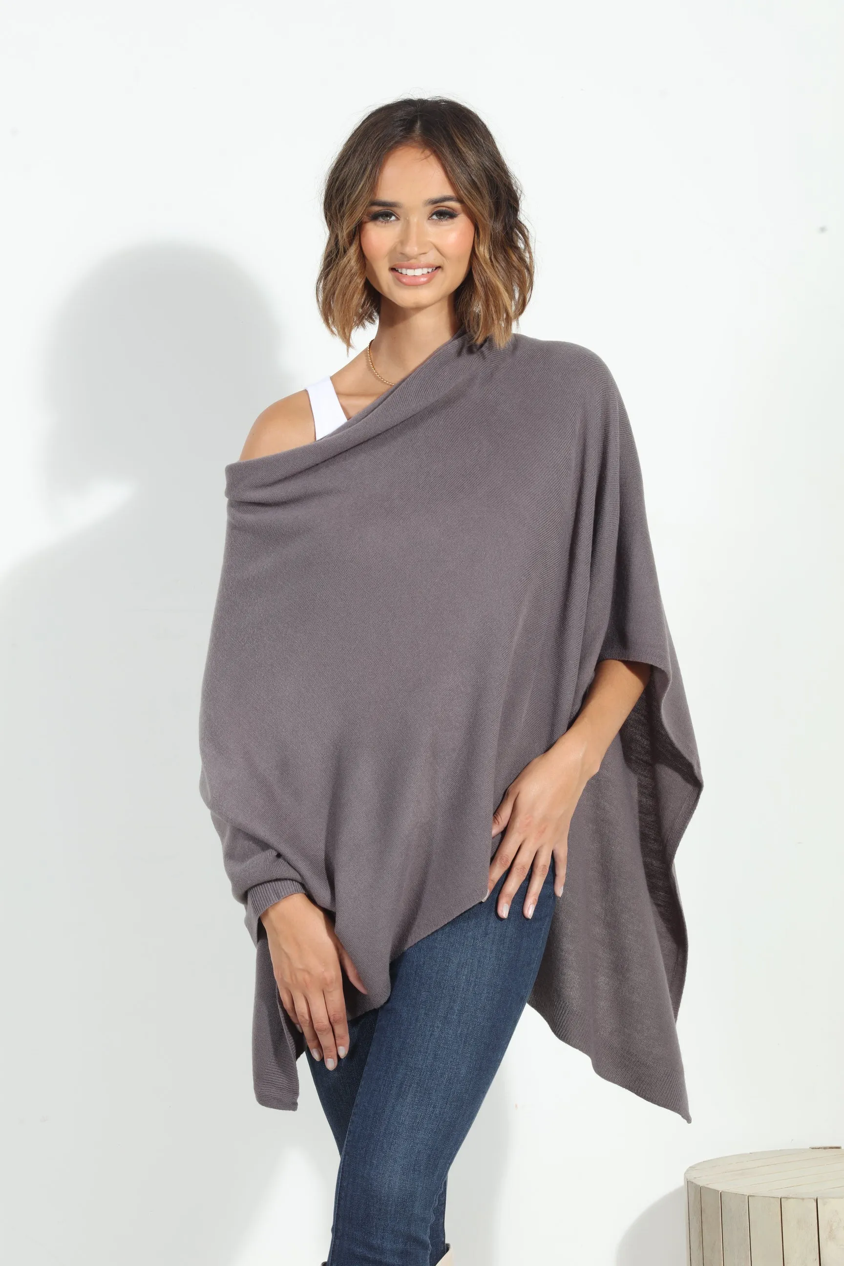 Dark Grey Throw-On Poncho- NEW COLOR sold by Veronica M product image thumbnail 2