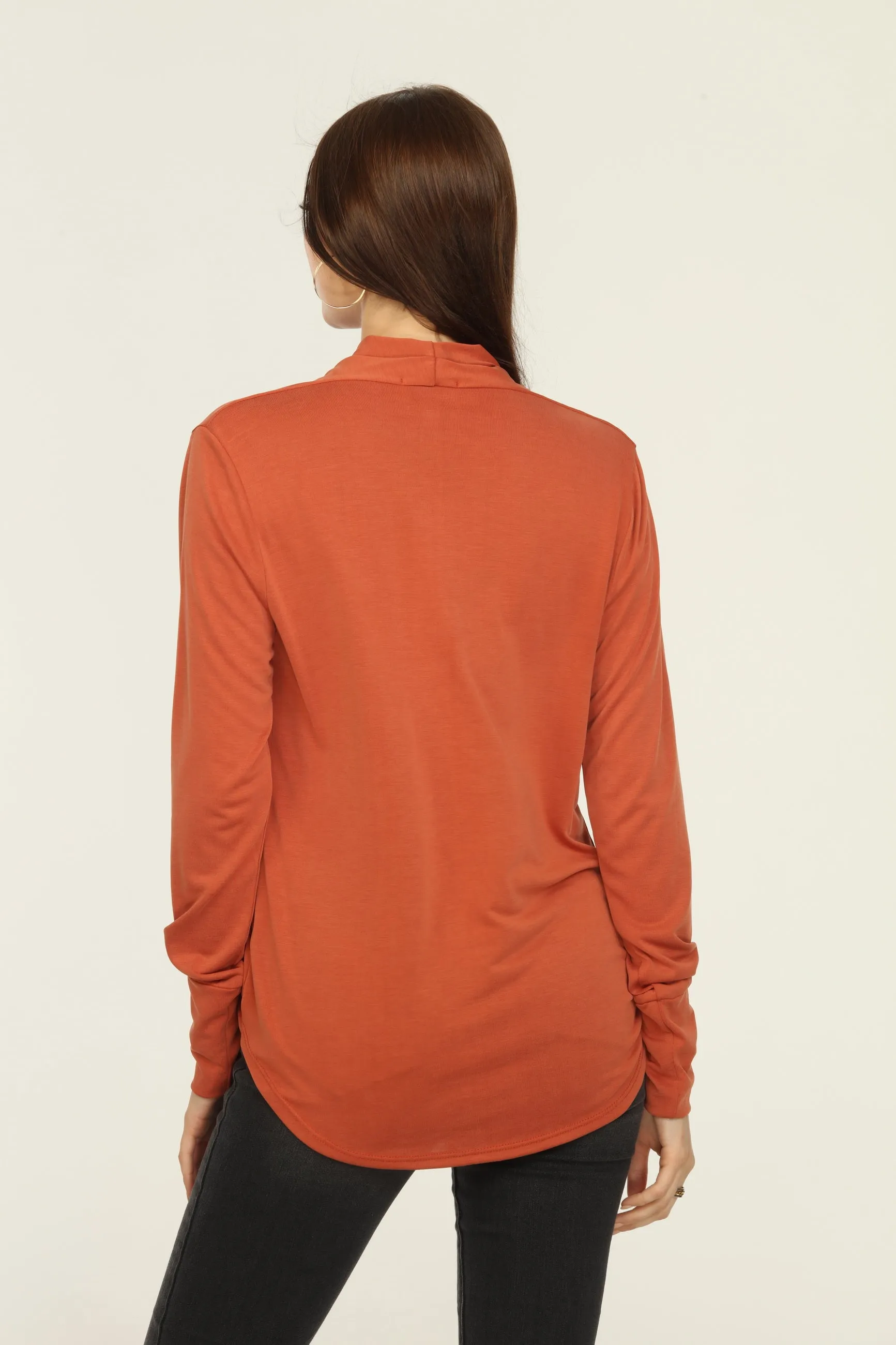 Rust Cupro Draped Surplice Top - BEST SELLER sold by Veronica M product image thumbnail 2