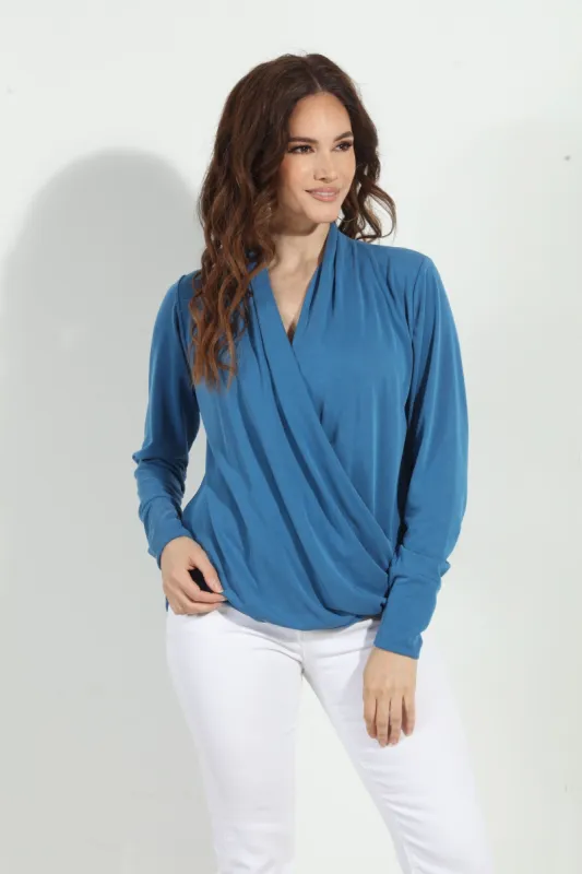 Storm Cupro Draped Surplice Top-FINAL SALE sold by Veronica M