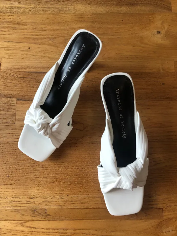 Milano Slip on White Kitten Heels sold by Veronica M