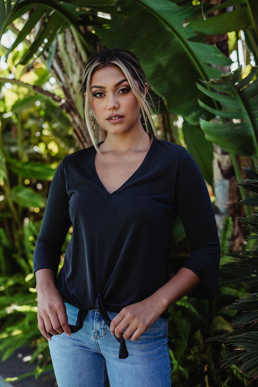 Black Cupro Bell Sleeve Top-FINAL SALE sold by Veronica M product image thumbnail 2