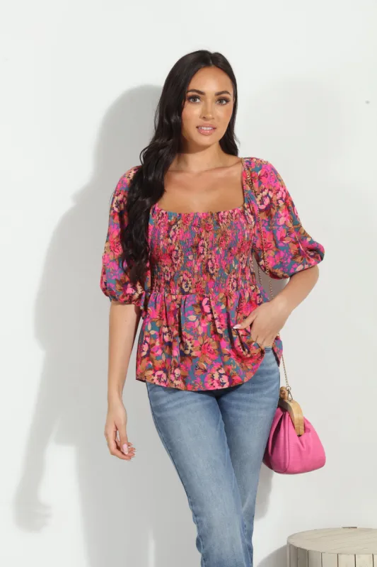 Melrose Politan Smocked Blouse sold by Veronica M
