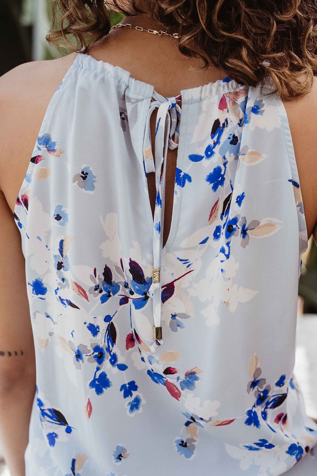 Fonda Floral Front Tie Halter Blouse - FINAL SALE sold by Veronica M product image thumbnail 5