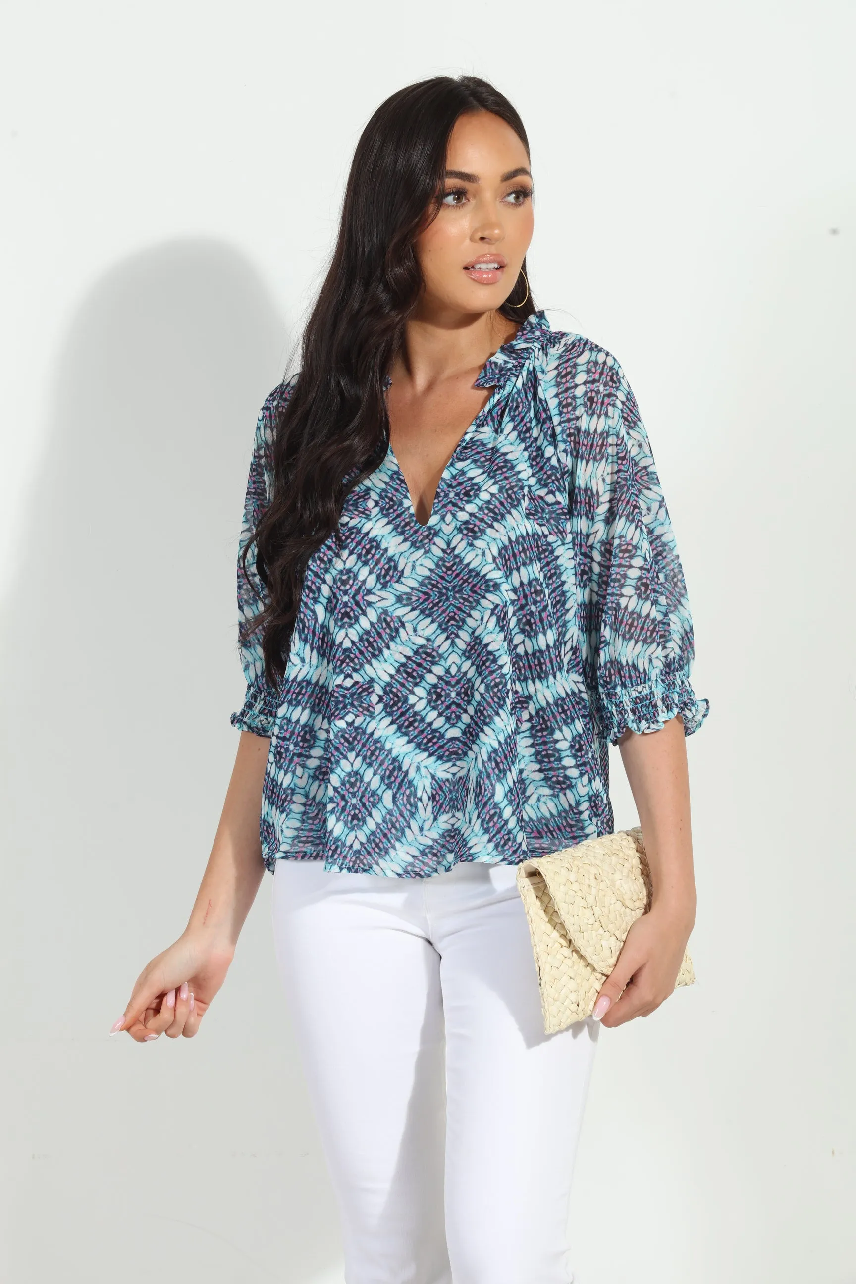 Odelle Split Neck Blouse-FINAL SALE sold by Veronica M product image thumbnail 3