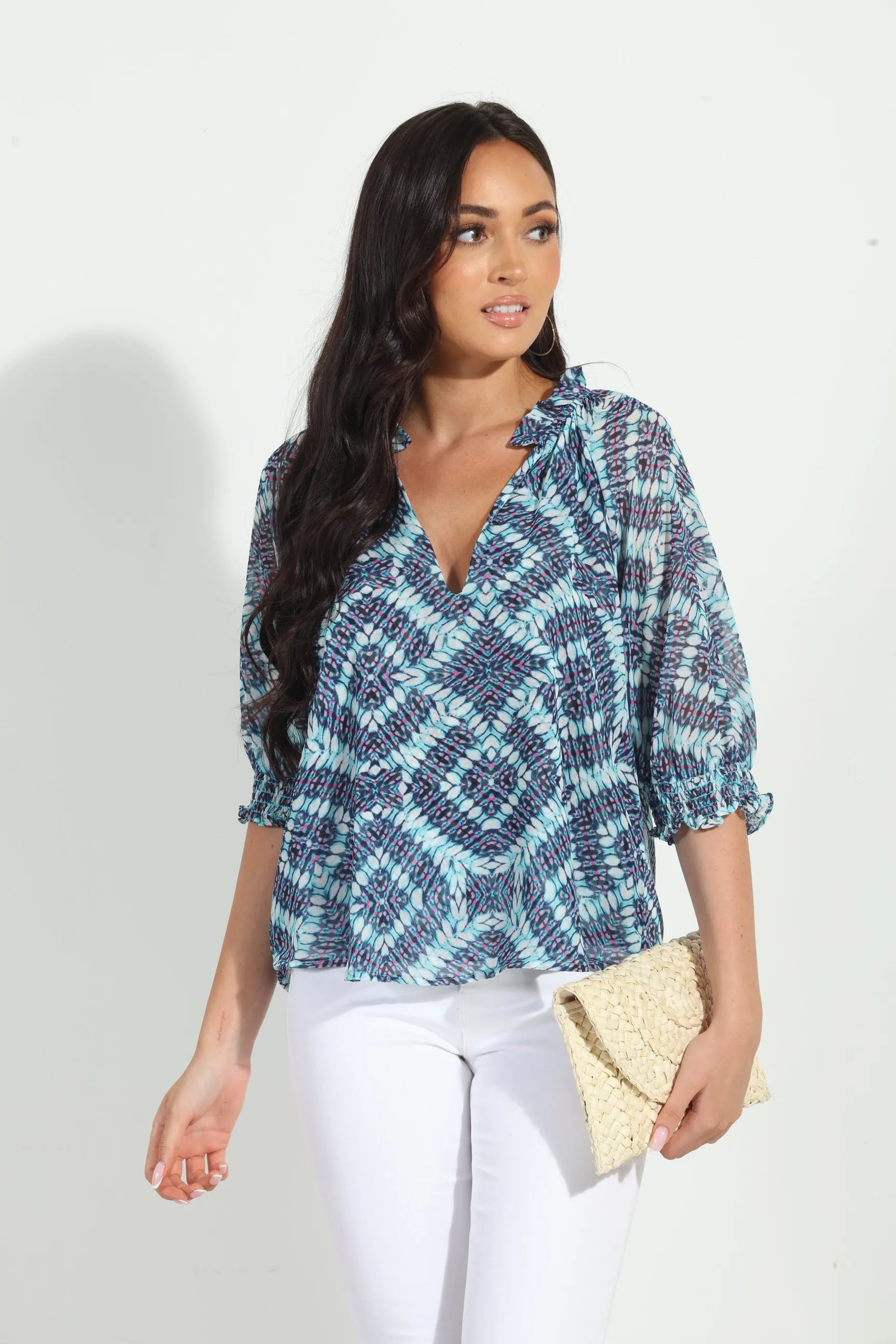 Odelle Split Neck Blouse-FINAL SALE sold by Veronica M product image thumbnail 5