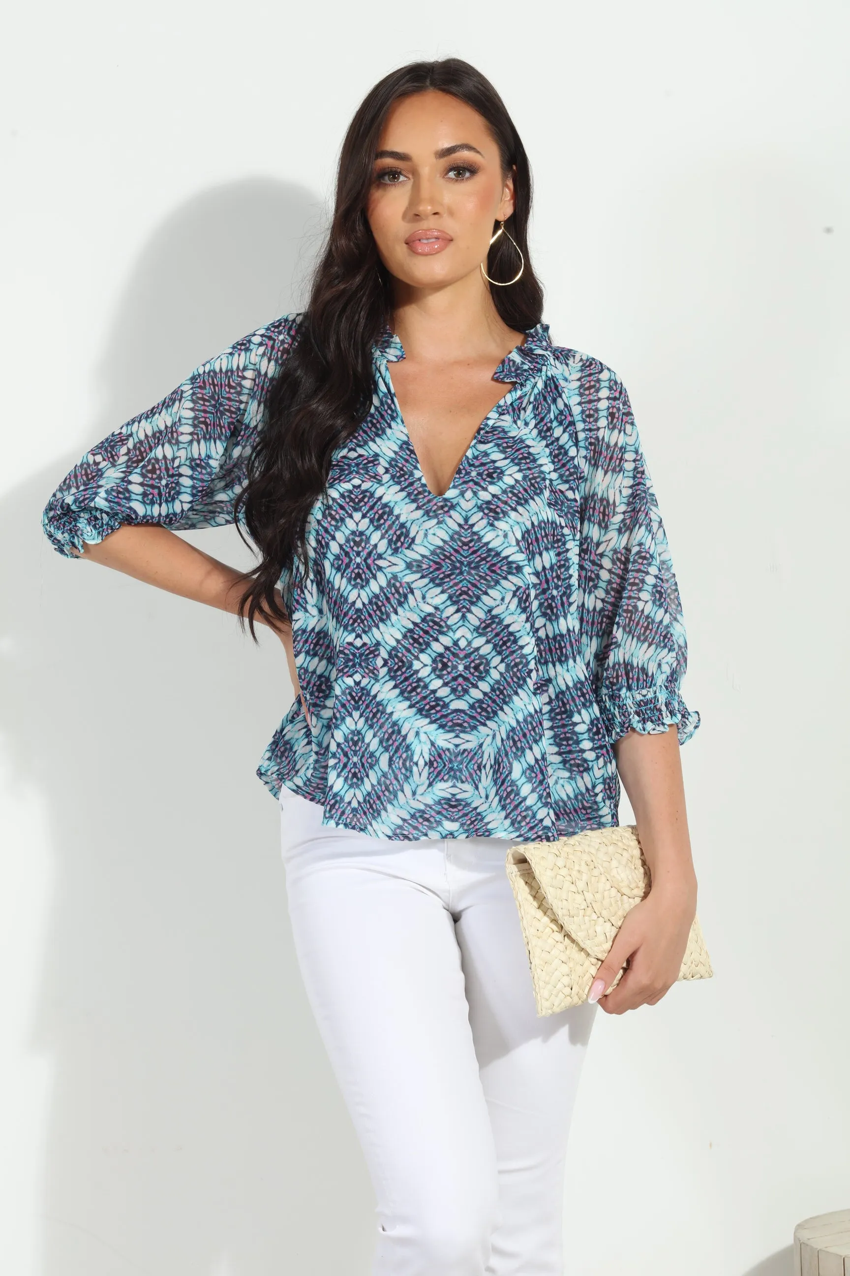 Odelle Split Neck Blouse-FINAL SALE sold by Veronica M product image thumbnail 4