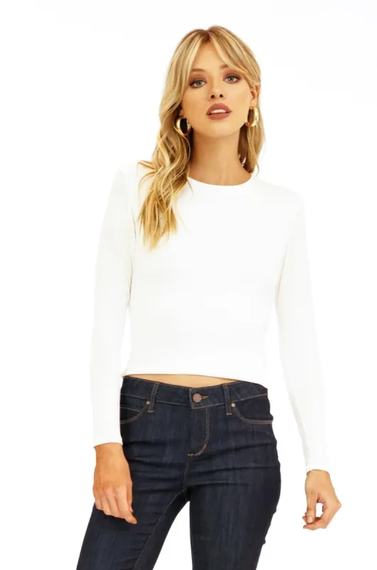 Ivory  Lined Crew Neck Top sold by Veronica M