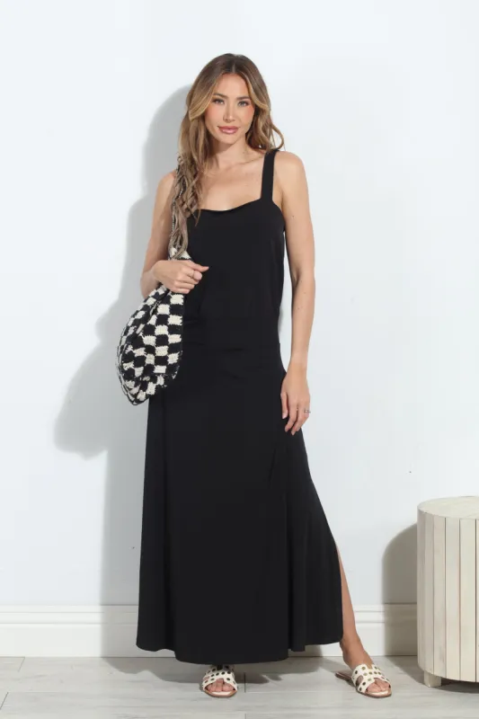 Black Stretch ITY Drop Waist Maxi Tank Dress-BEST SELLER sold by Veronica M