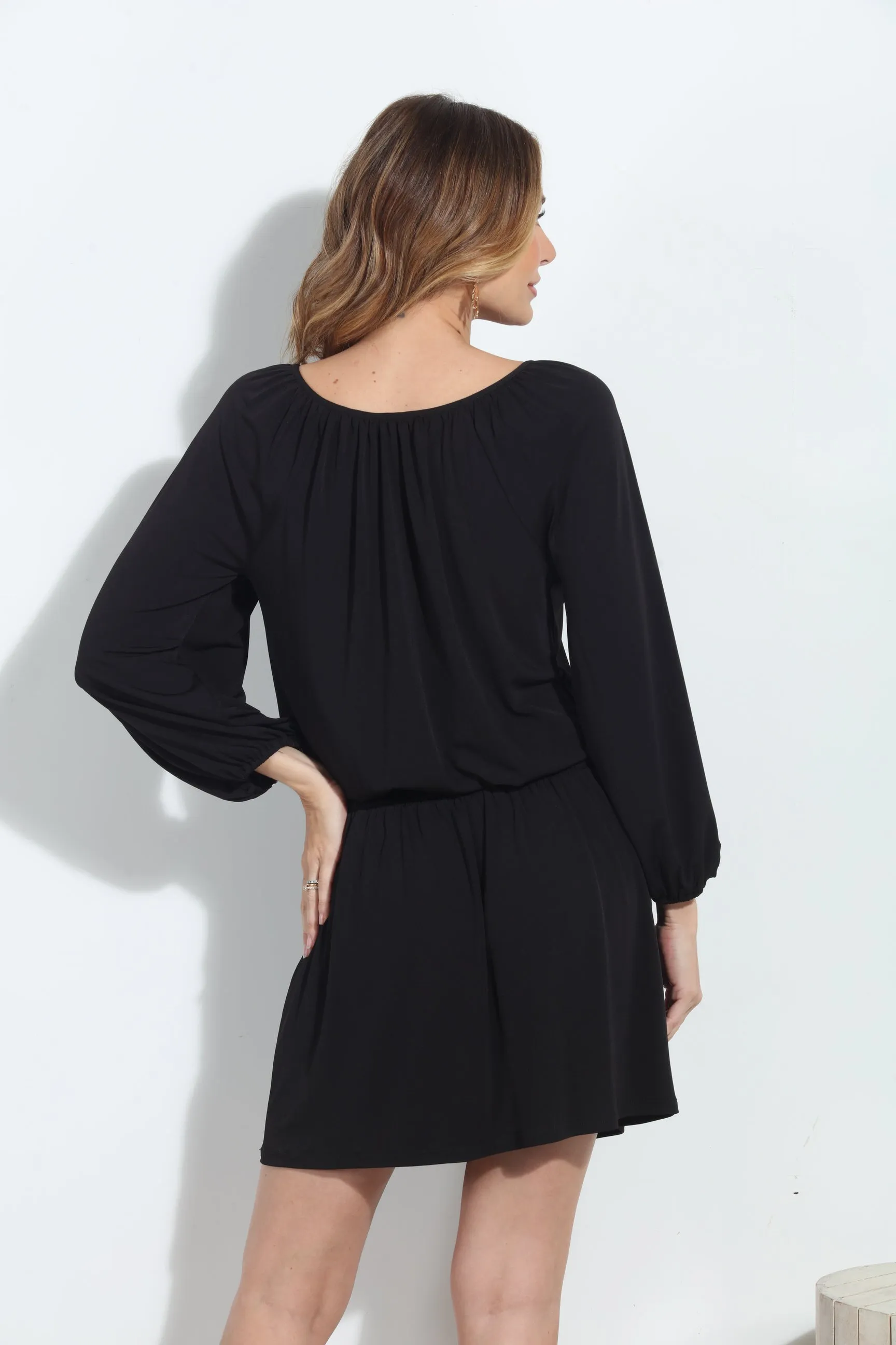 Black Stretch Raglan Dropwaist Stretch Dress-BEST SELLER sold by Veronica M product image thumbnail 3