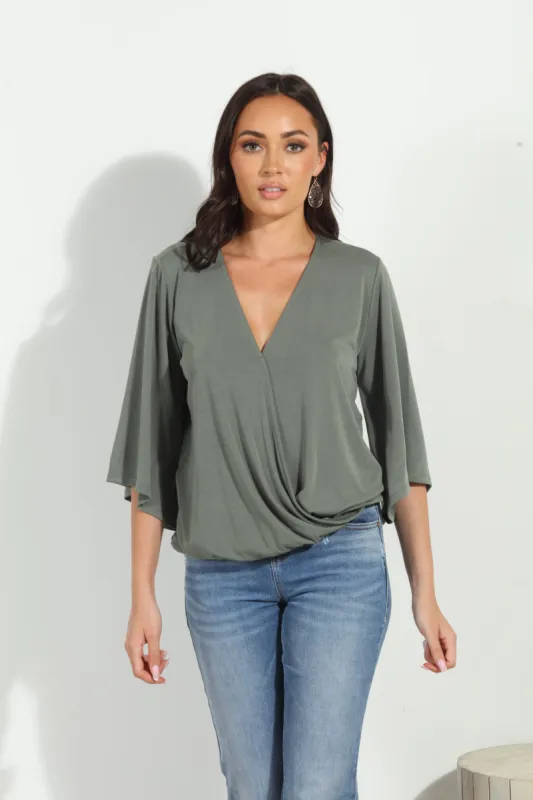 Verdina Cupro Surplice Top-BEST SELLER sold by Veronica M