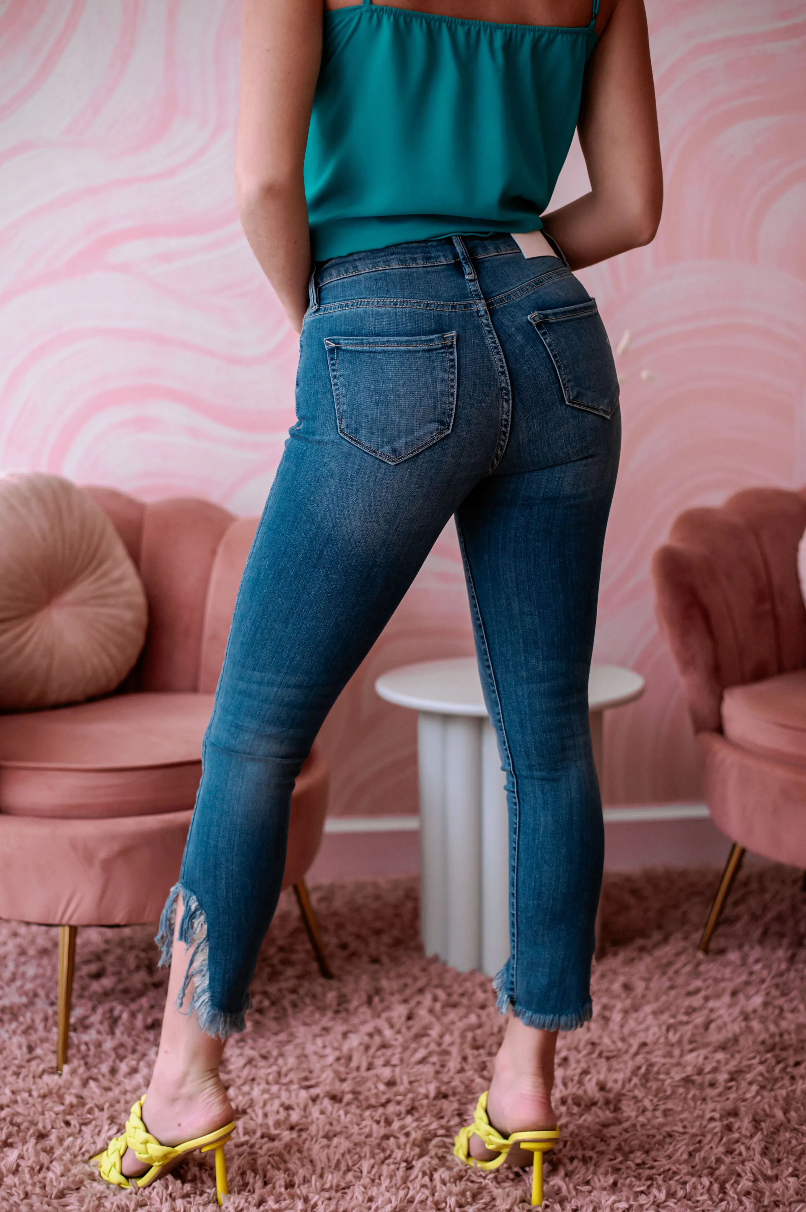 Taylor High Rise Side Distressed Hem Skinny Jean - Medium Wash- FINAL SALE sold by Veronica M product image thumbnail 2