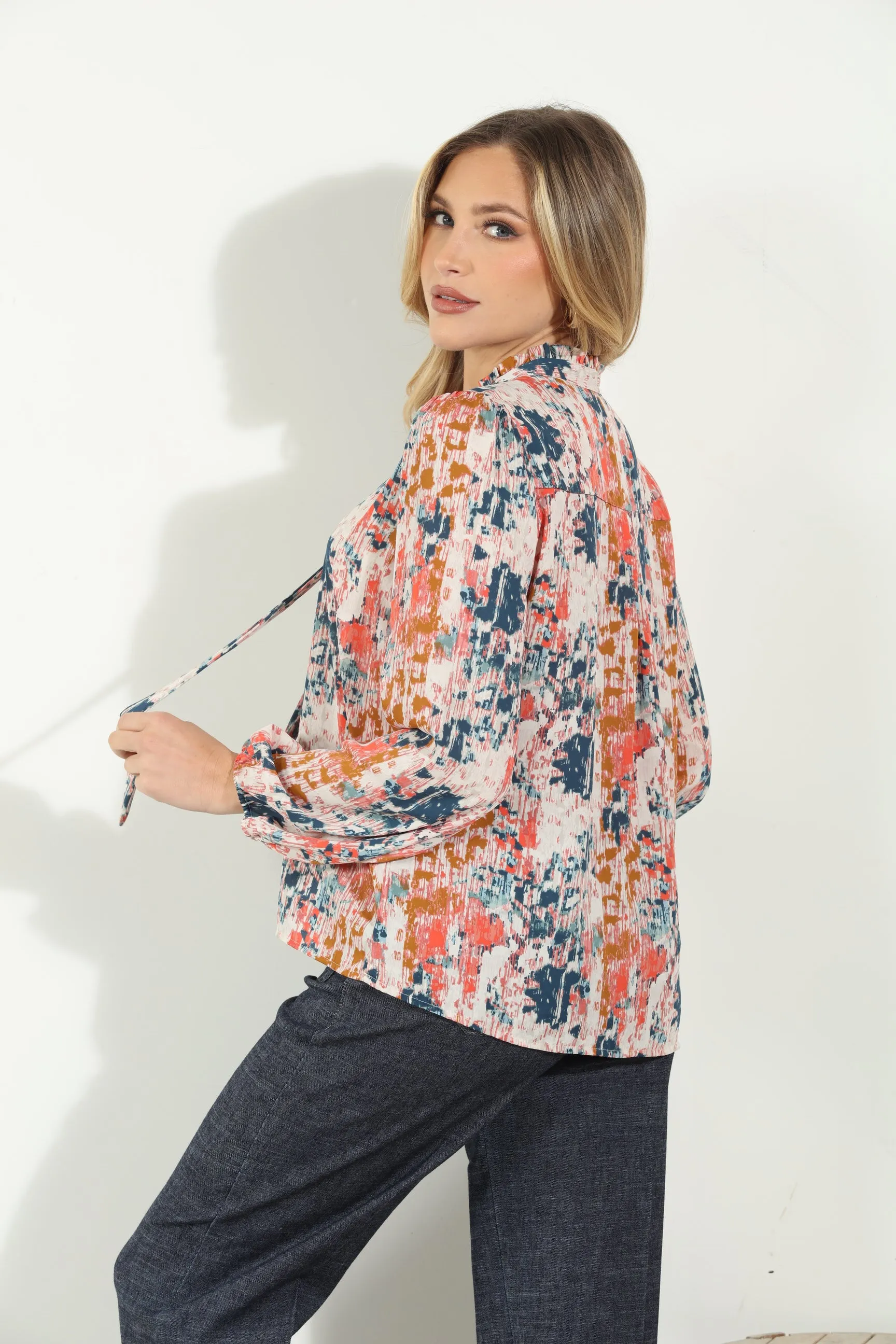 Shelbie Tie Neck Blouse-FINAL SALE sold by Veronica M product image thumbnail 2