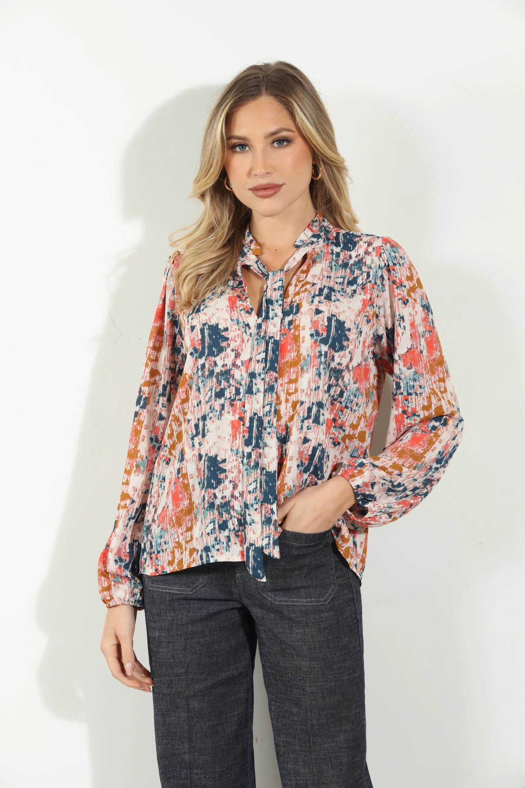 Shelbie Tie Neck Blouse-FINAL SALE sold by Veronica M