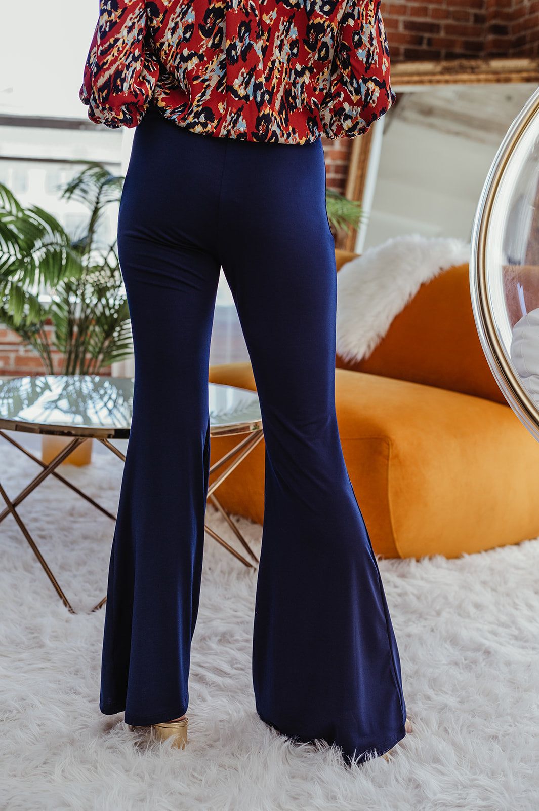 Navy Stretch Flare Front Tie Pants - FINAL SALE sold by Veronica M product image thumbnail 4