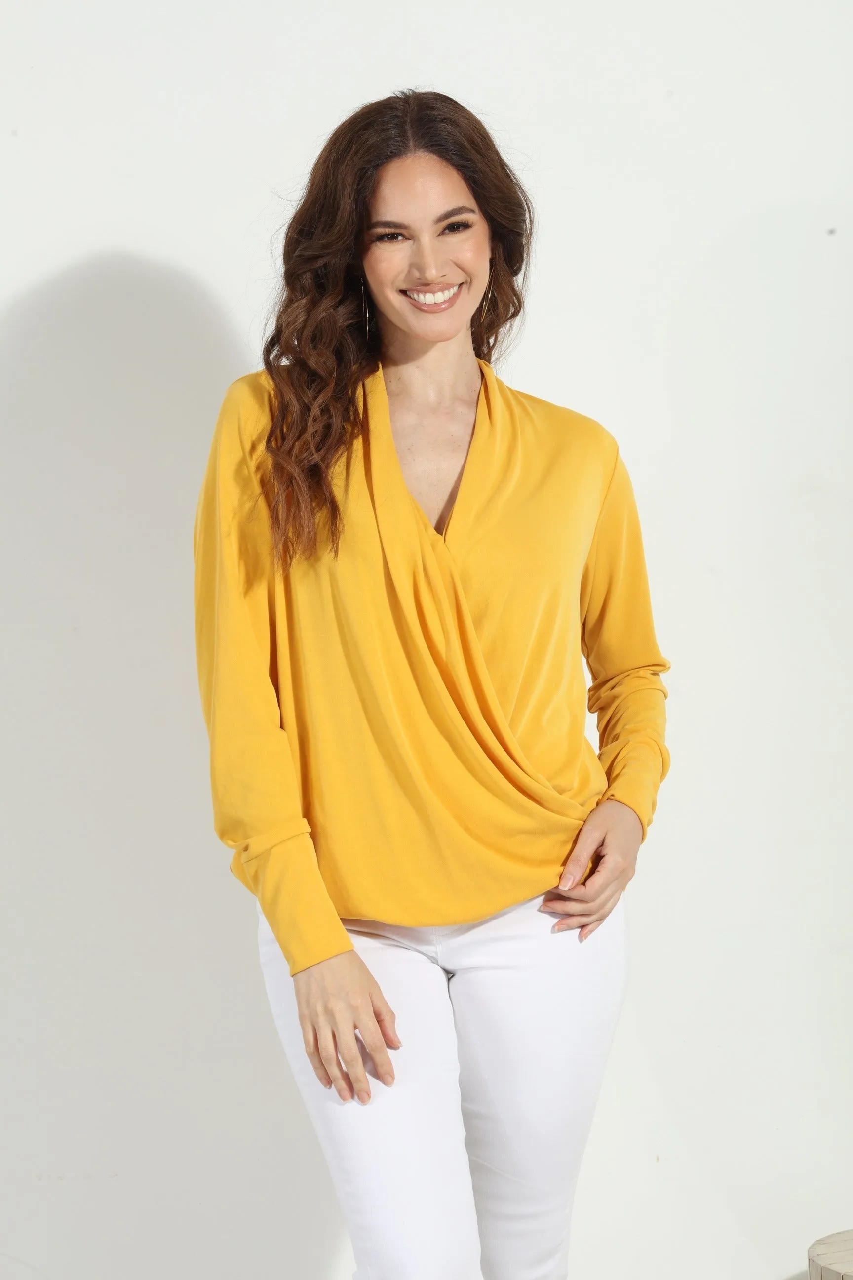 Mimosa Cupro Draped Surplice Top-FINAL SALE sold by Veronica M
