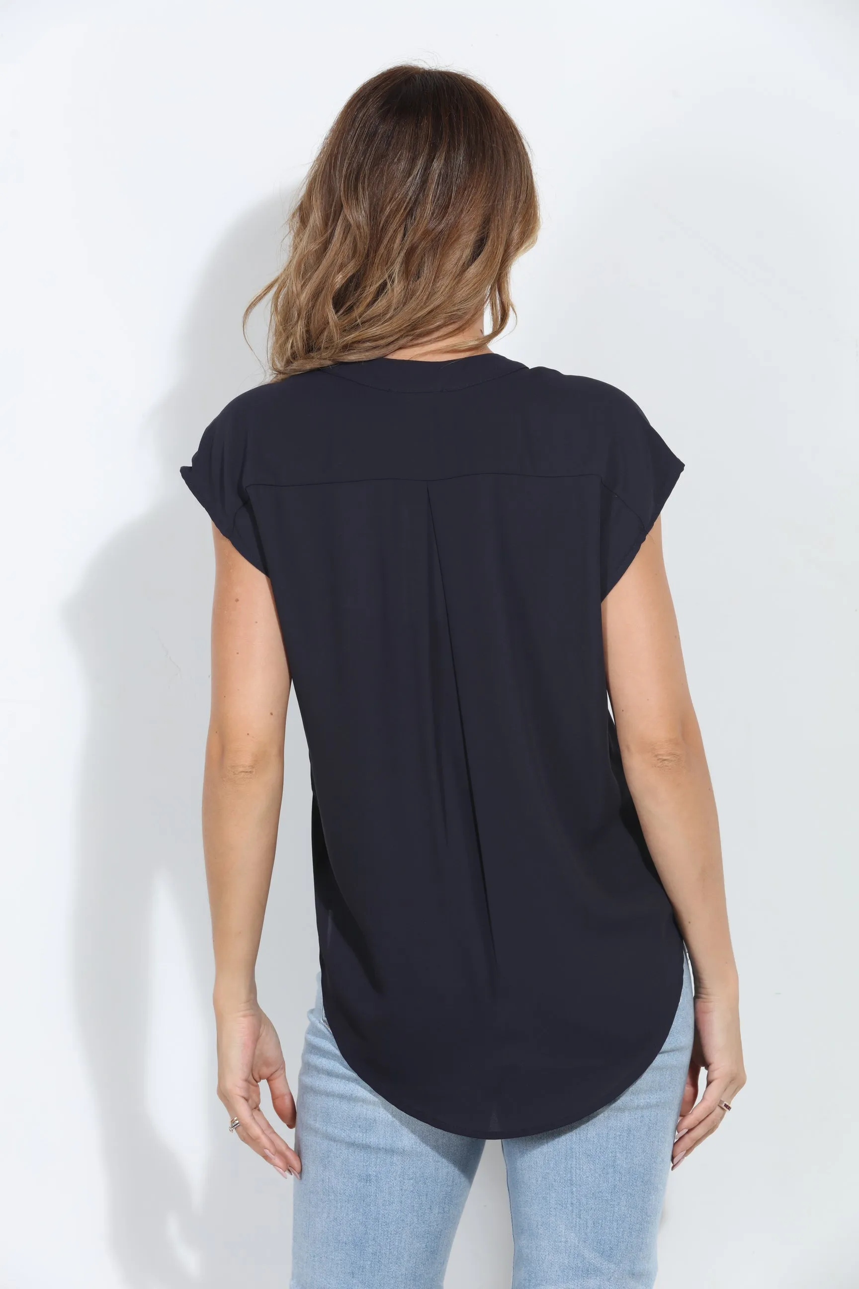 Jet Navy Woven Dolman Tee sold by Veronica M product image thumbnail 2