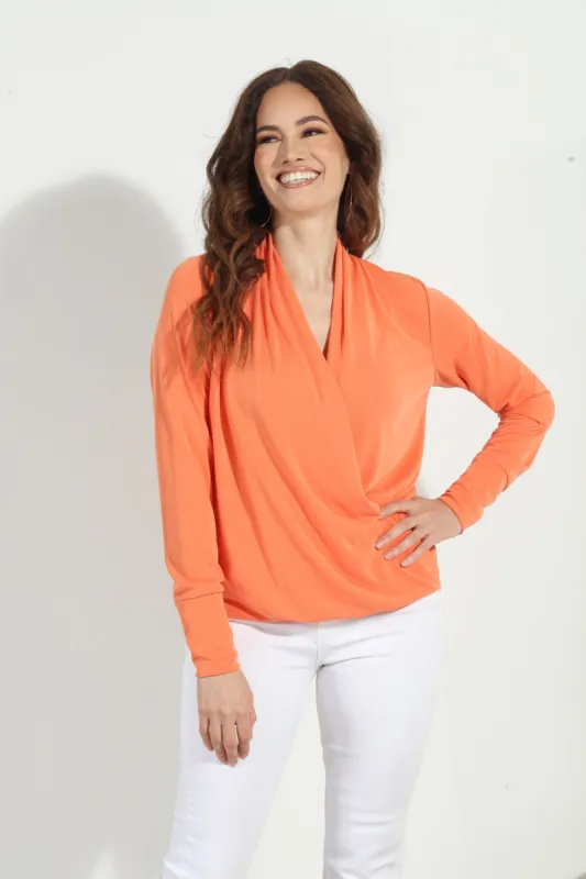 Citrus Cupro Draped Surplice Top-FINAL SALE sold by Veronica M