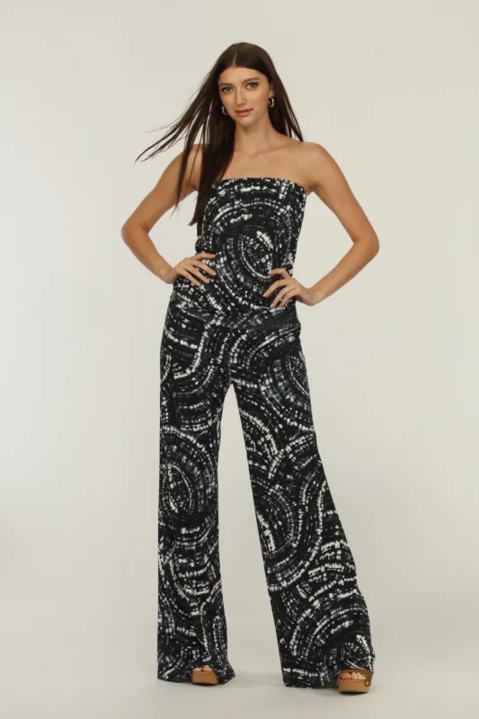 Myla Stretch Strapless Drop Waist Jumpsuit-FINAL SALE made by Veronica M