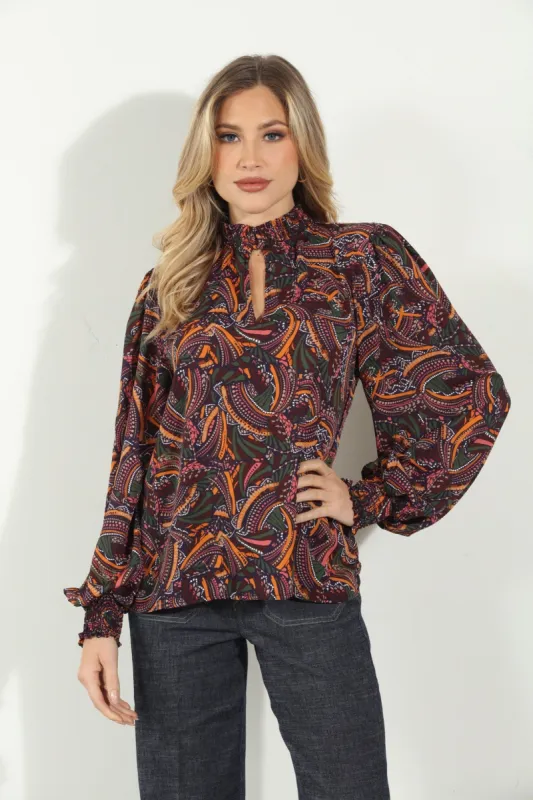 Albany Smocked Neck Blouse sold by Veronica M