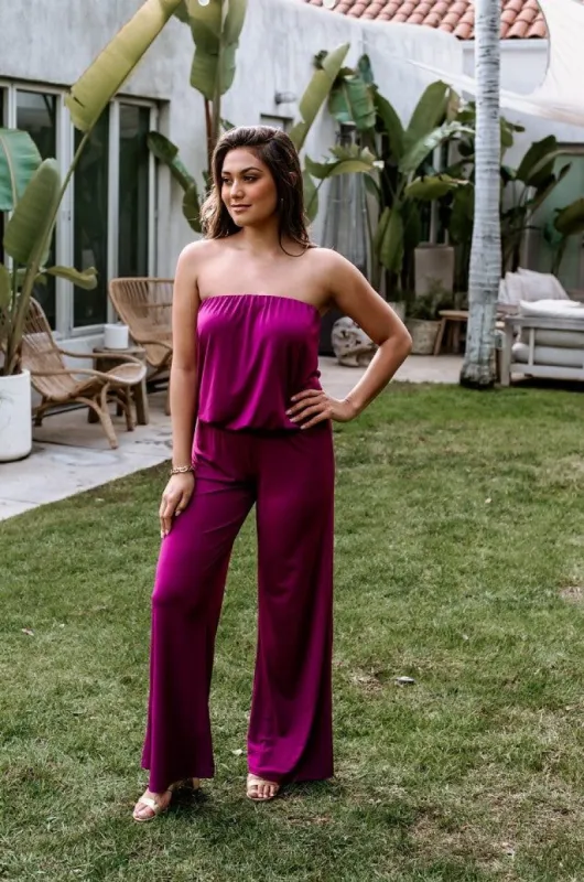 Azalea Stretch Strapless Drop Waist Jumpsuit-FINAL SALE sold by Veronica M