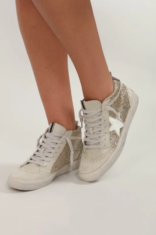 Paulina Gold Glitter High-Top Sneakers-FINAL SALE sold by Veronica M