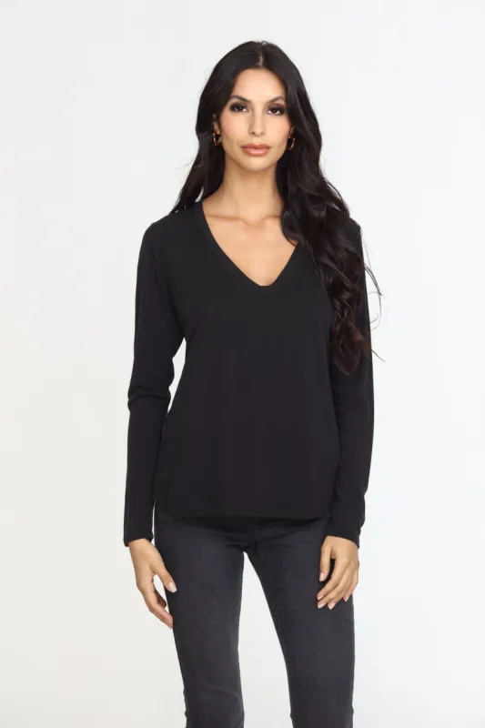Black Cupro Long Sleeve Tee-FINAL SALE sold by Veronica M