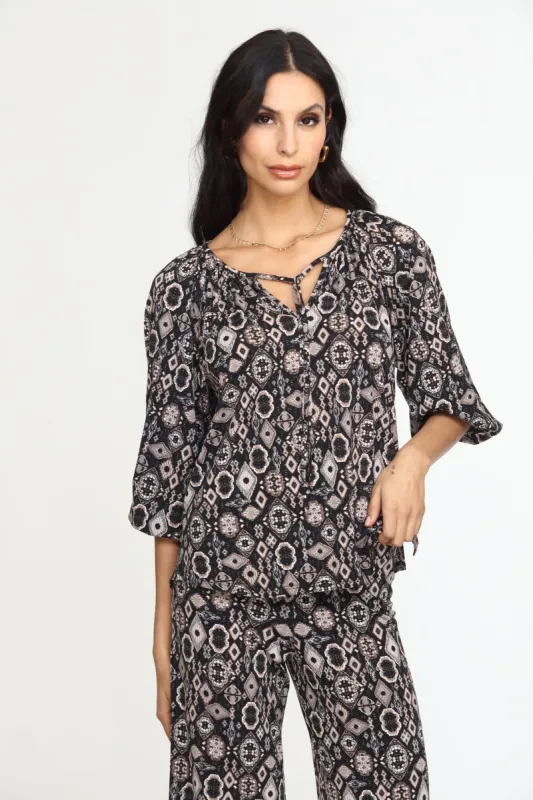 Wanda Stretch Split Neck Top-FINAL SALE sold by Veronica M