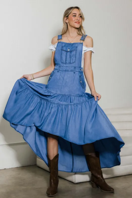 [XJS038] TENCEL™ fibers Dungaree Skirt sold by Vibrant