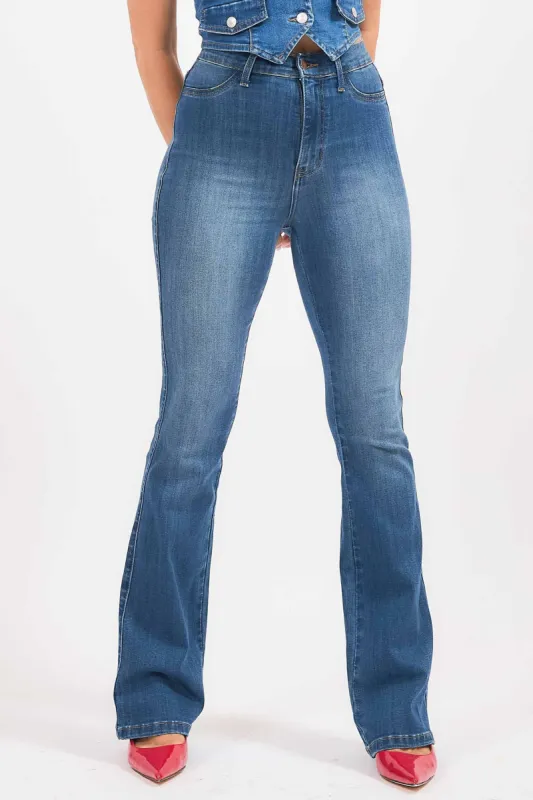 [P6127] High-Rise Bootcut Jeans sold by Vibrant