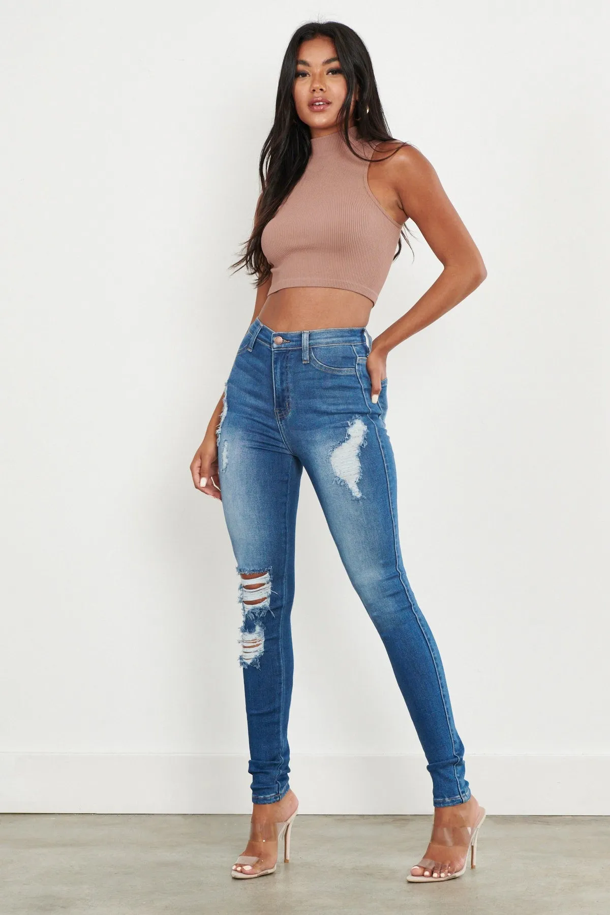 Dancing All Night Skinny Jeans sold by Vibrant