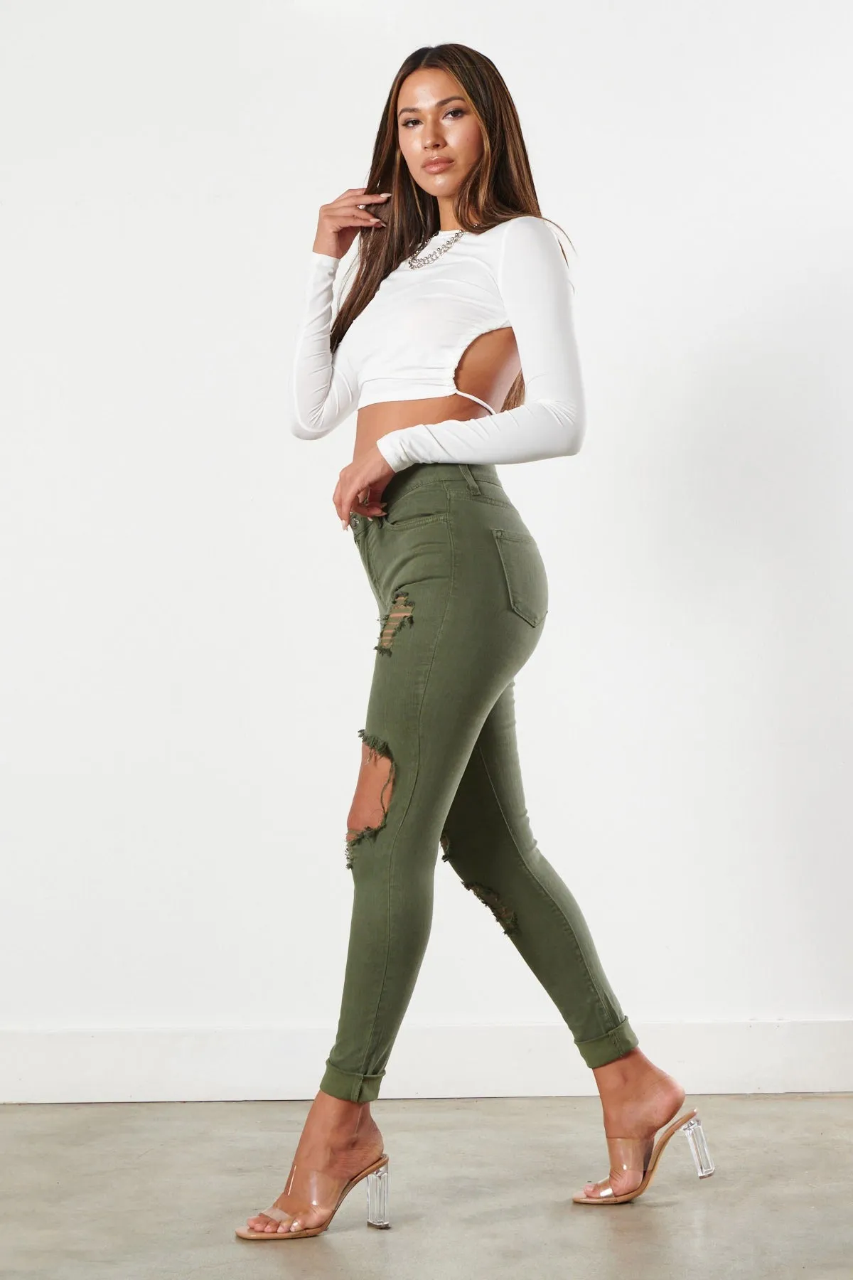 Freebird Destroyed Skinny Jeans sold by Vibrant product image thumbnail 2