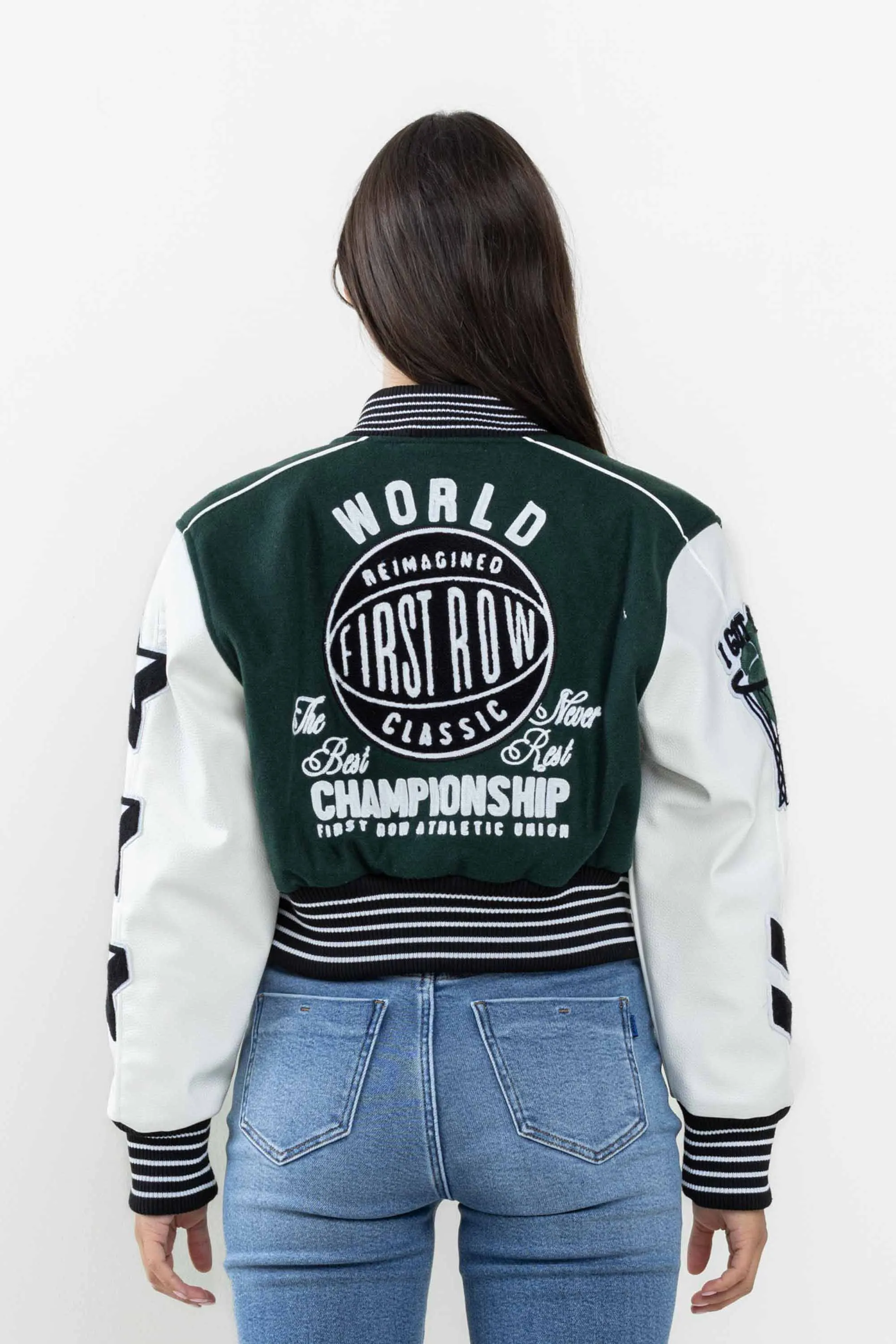 THE BEST CHAMPIONSHIP CROPPED VARSITY JACKET sold by Vibrant product image thumbnail 5