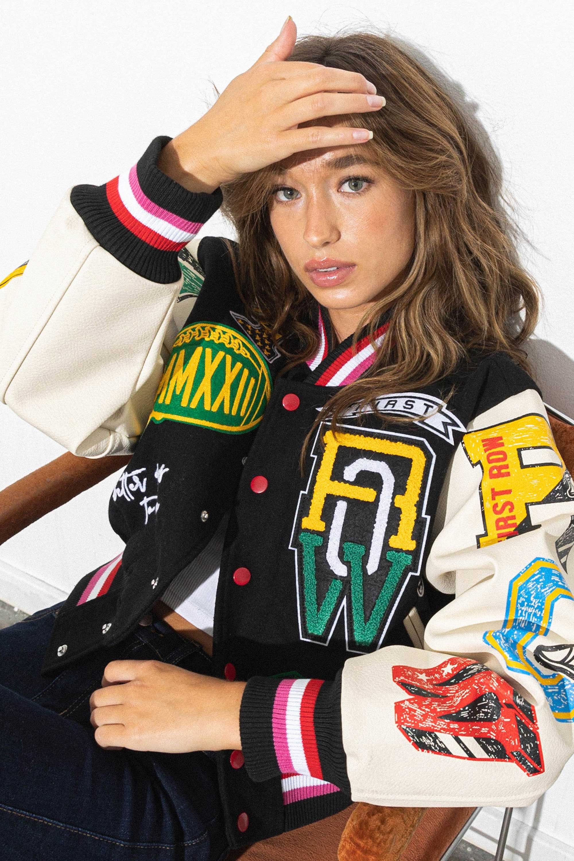 MULTI PATCH VARSITY JACKET sold by Vibrant