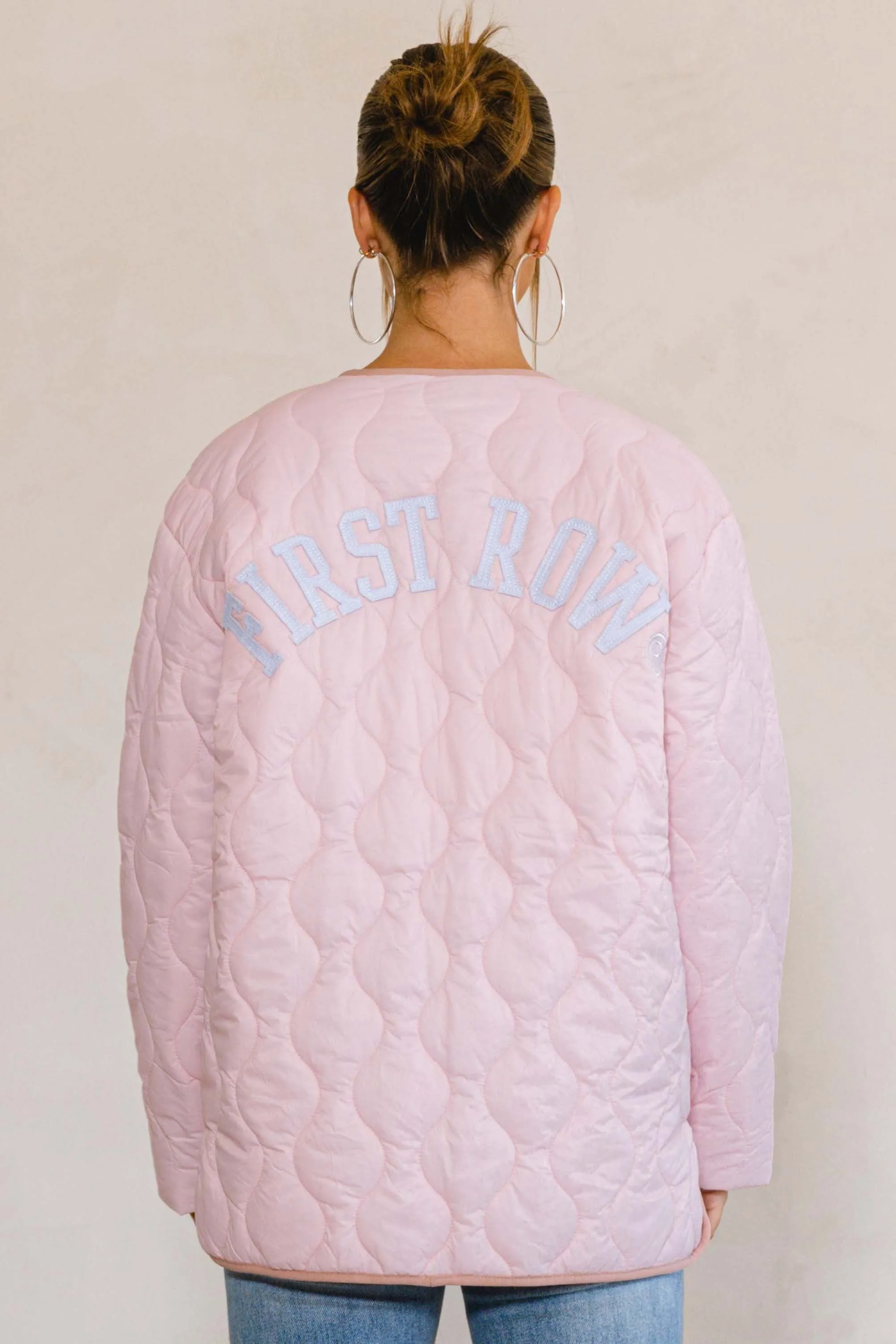 LETTER PATCH QUILTED LINER JACKET sold by Vibrant product image thumbnail 3