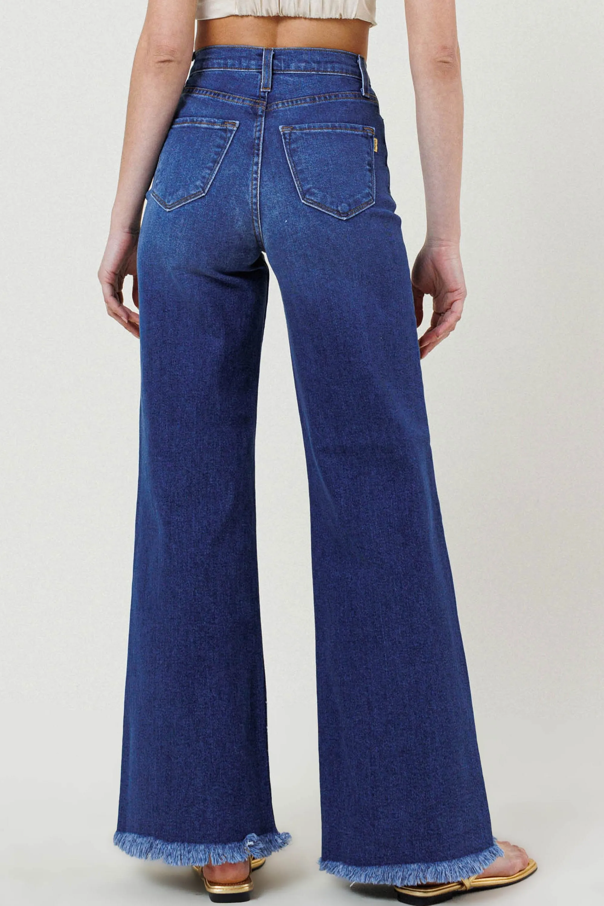 High Waisted Wide Leg Jeans sold by Vibrant product image thumbnail 3