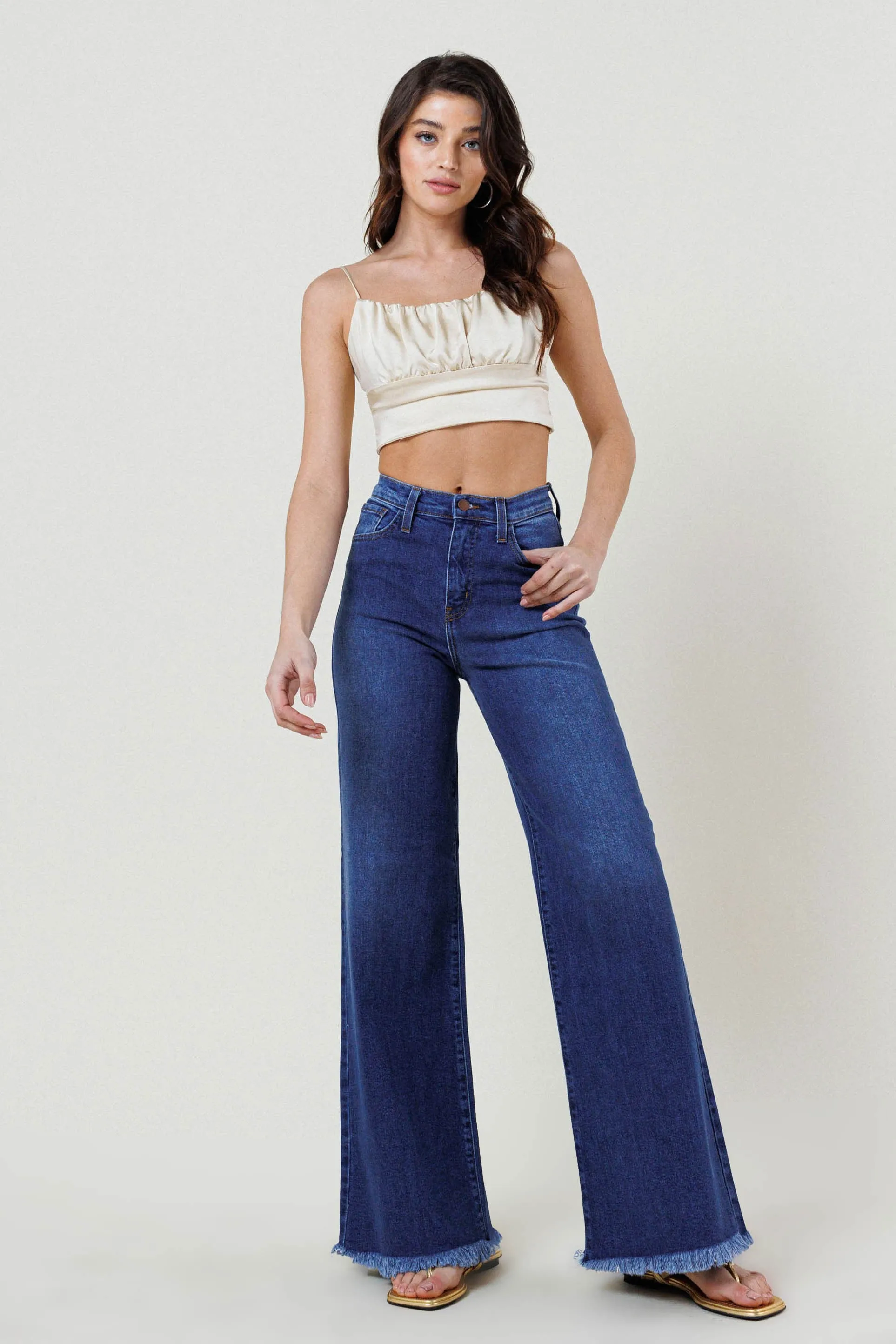 High Waisted Wide Leg Jeans sold by Vibrant product image thumbnail 4