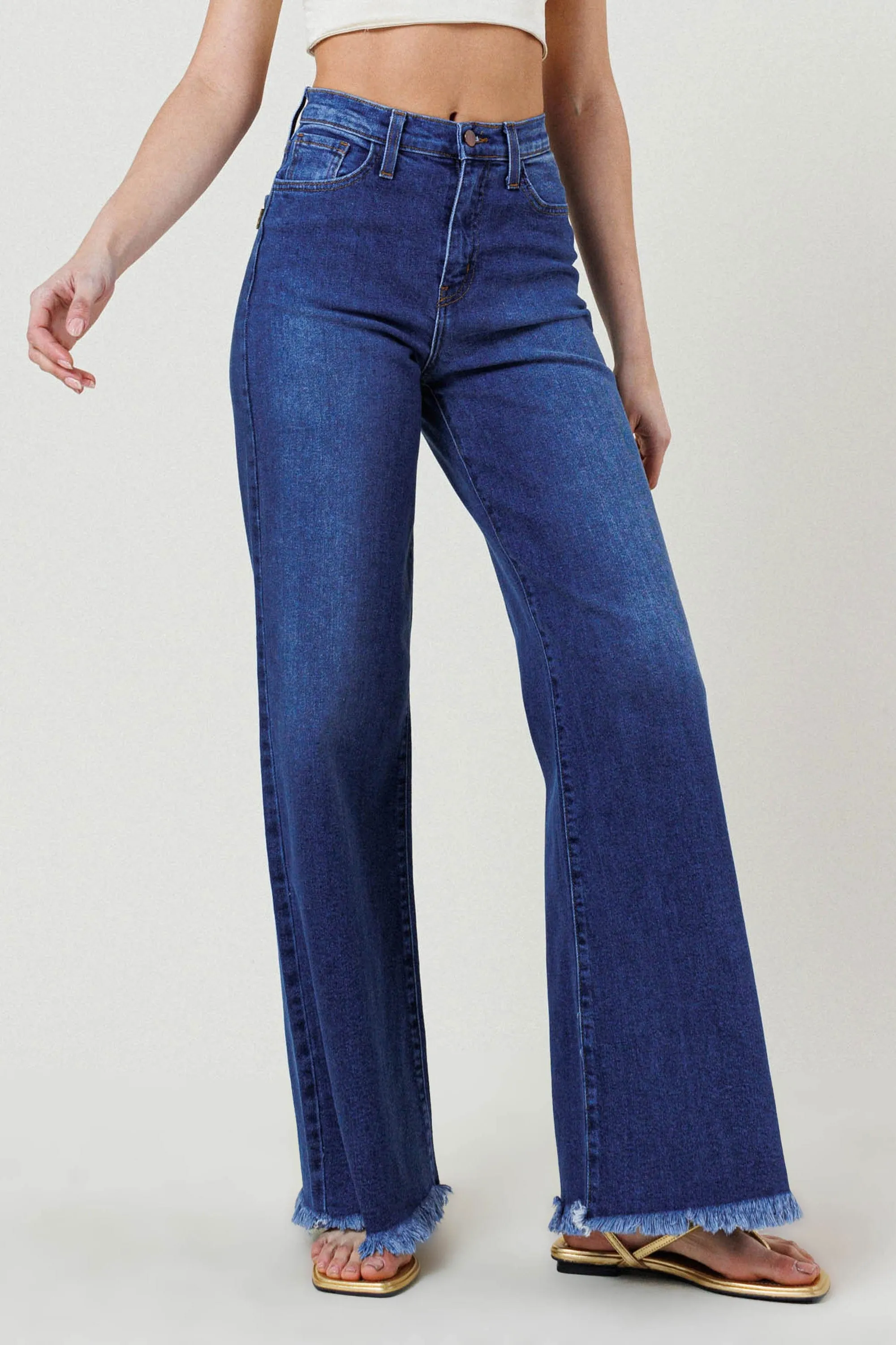 High Waisted Wide Leg Jeans sold by Vibrant