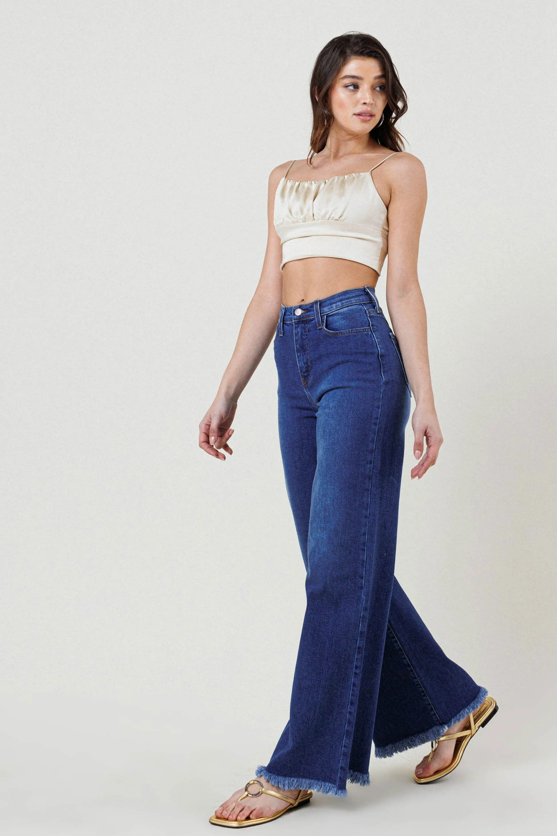High Waisted Wide Leg Jeans sold by Vibrant product image thumbnail 5