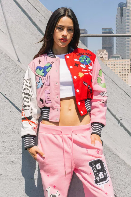 NO.1 BEST PLANET CROPPED VARSITY JACKET sold by Vibrant