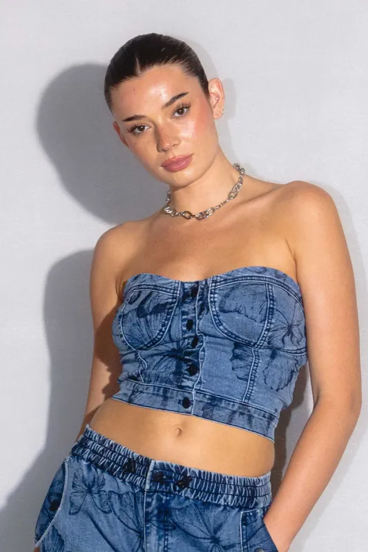 Butterfly Printed Tube Top sold by Vibrant