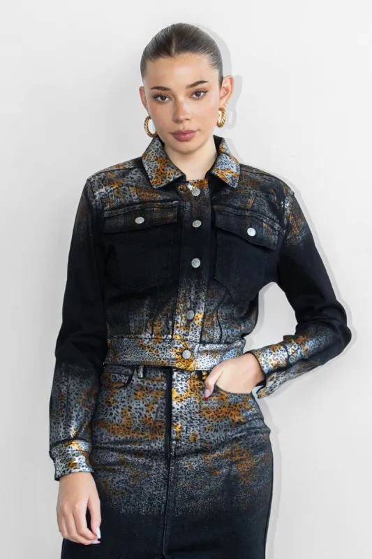 Leopard Print Trucker Jacket sold by Vibrant