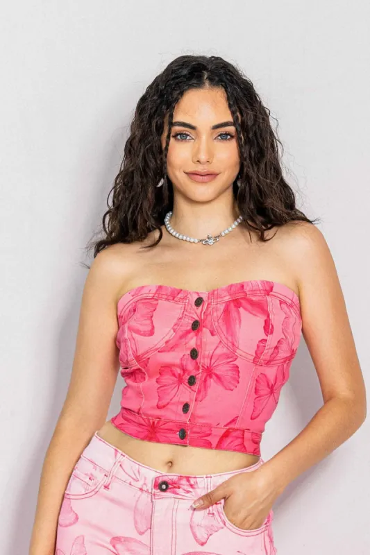Butterfly Gradient Print Top sold by Vibrant