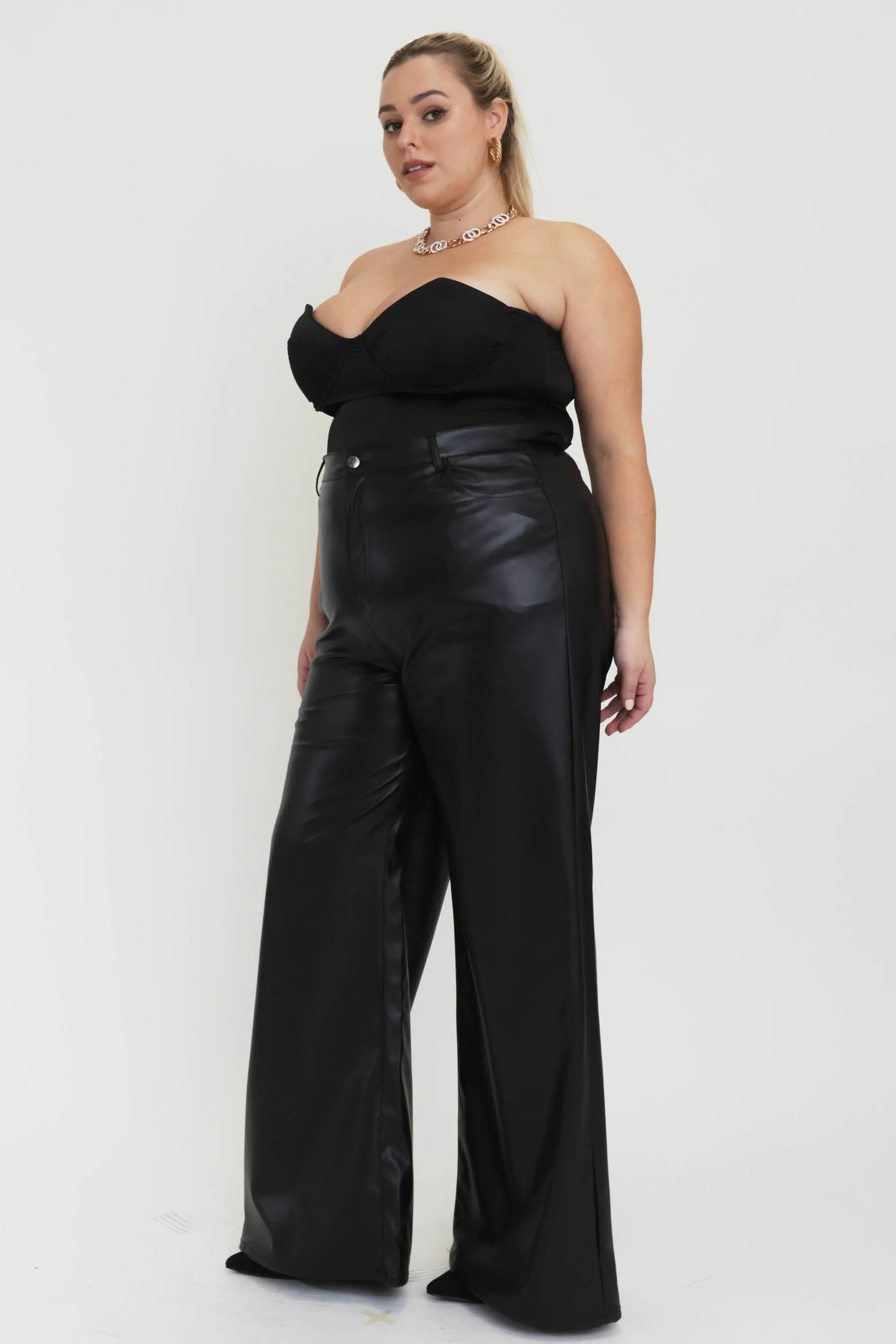 PLUS PU Vibrant Wide Pants sold by Vibrant product image thumbnail 5