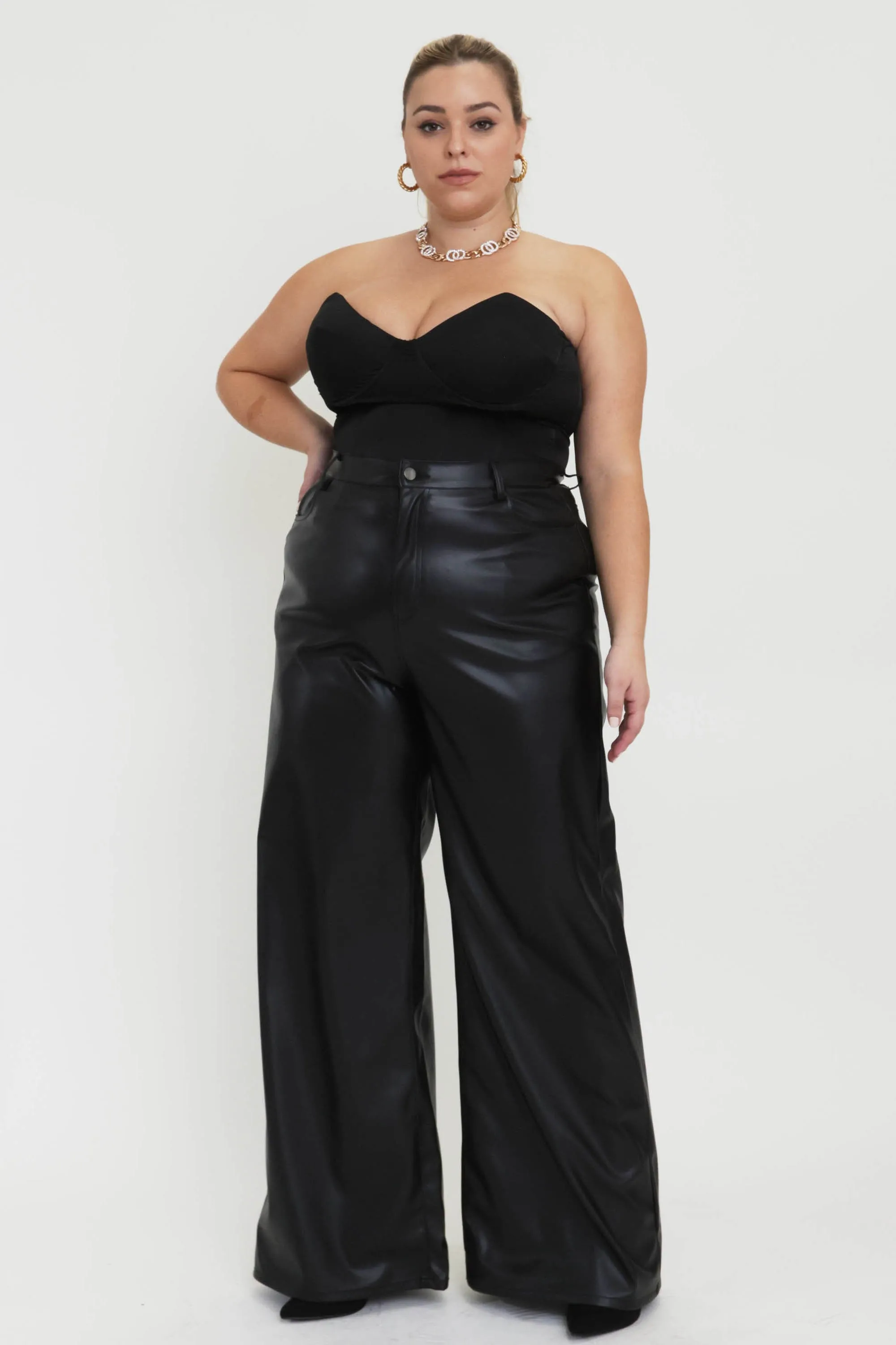 PLUS PU Vibrant Wide Pants sold by Vibrant product image thumbnail 4