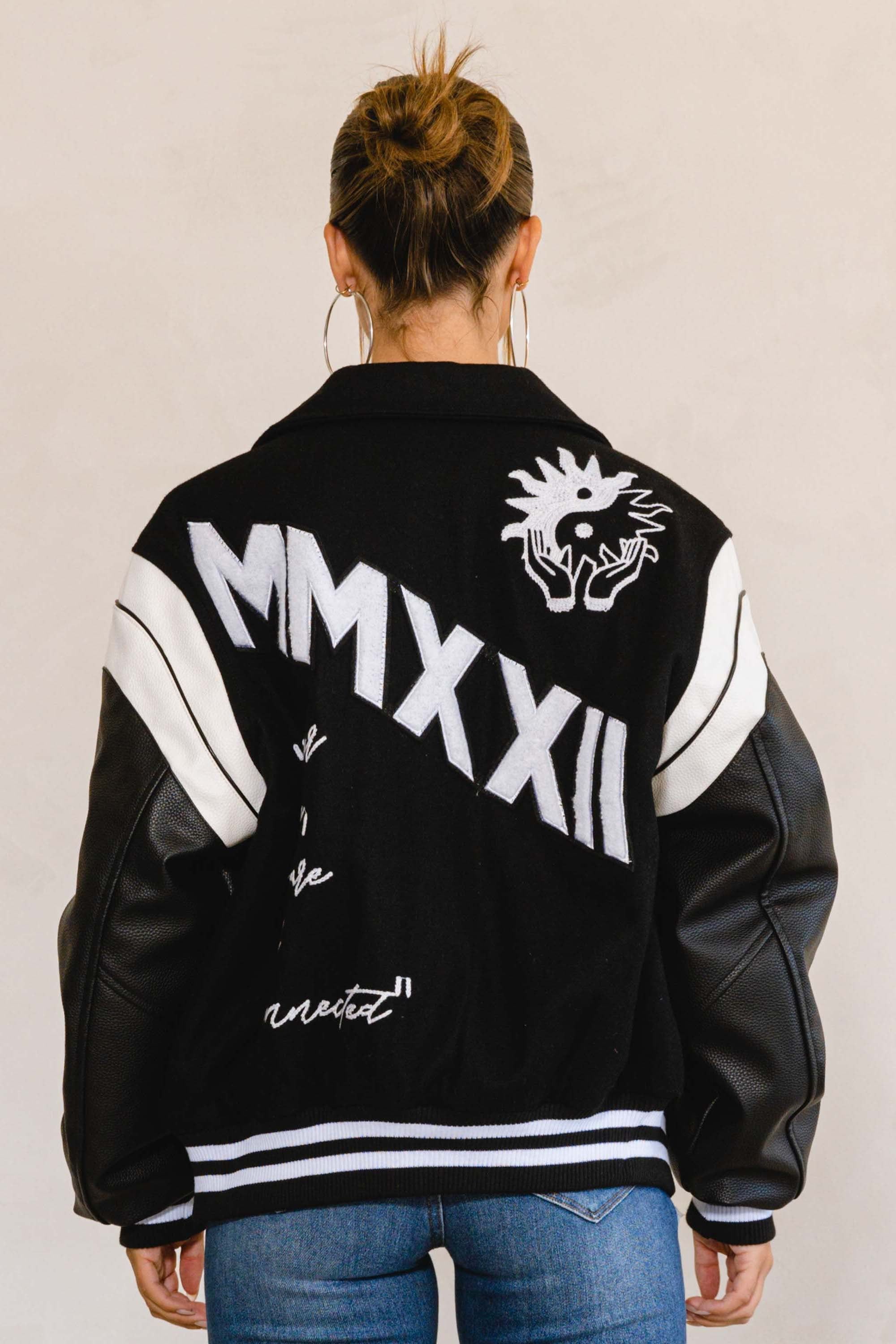 BLACK YIN&YANG VARSITY JACKET sold by Vibrant product image thumbnail 4