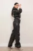 Vegan Leather Elastic Waist Band Baggy Pants sold by Vibrant