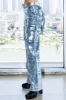[XPT122] Metallic Wide leg Cargo Pants sold by Vibrant
