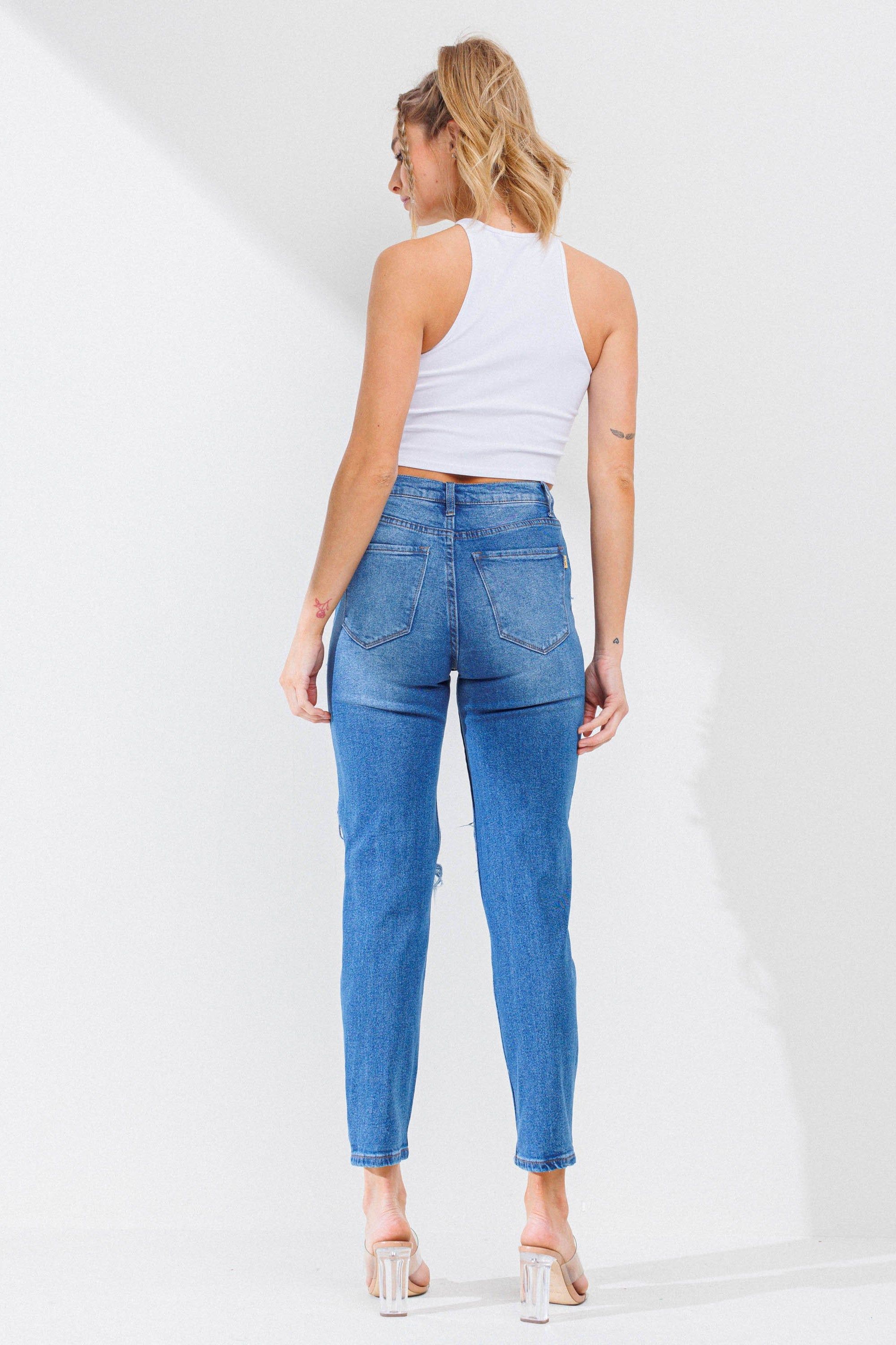 New Distressed Vintage Tint Straight Jeans sold by Vibrant product image thumbnail 3